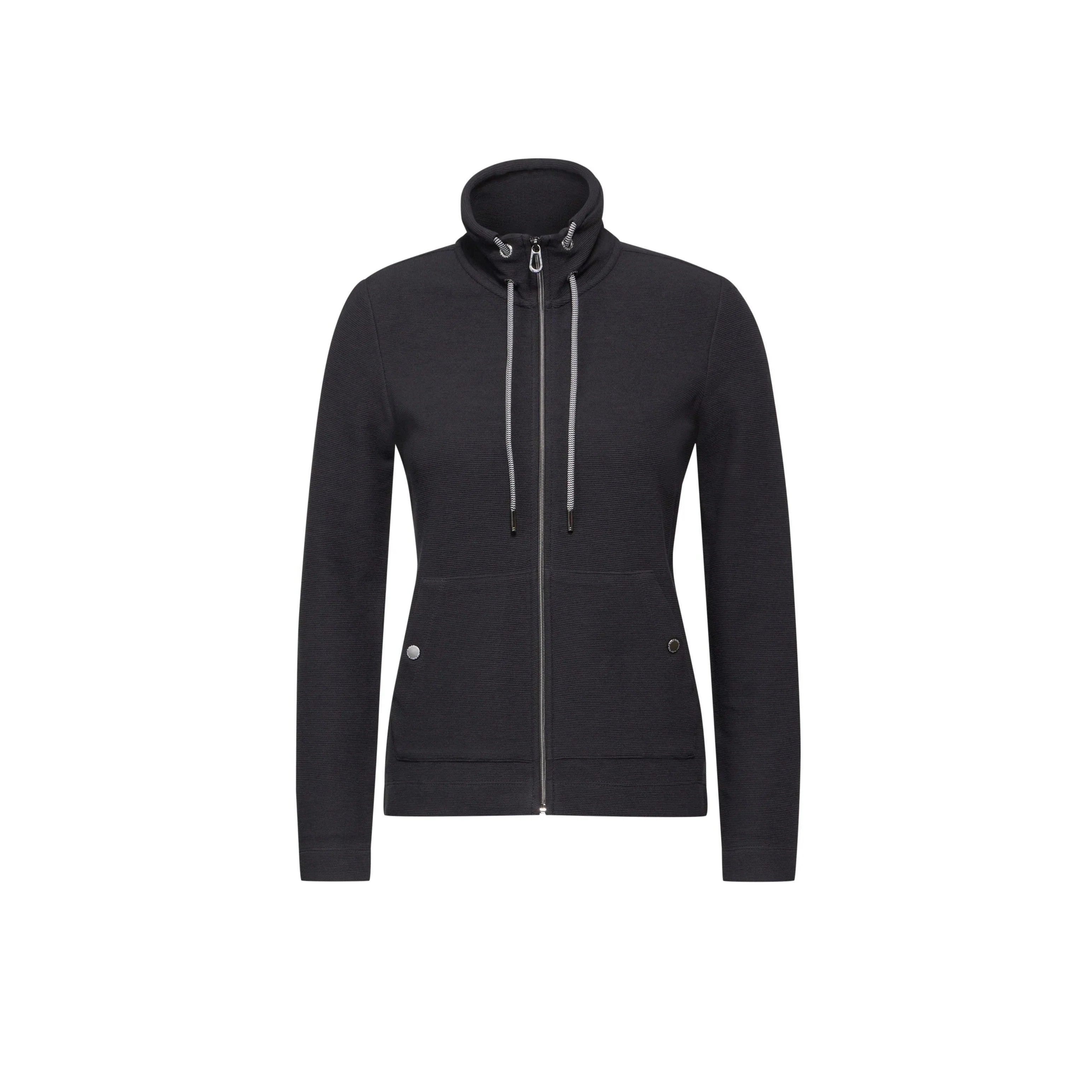 Cecil Women's Lightweight Grey Zip-Up Cardigan Hoodie - Soft Cotton Blend Knitwear - Gomix Brands Outlet